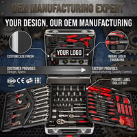Vente en gros de 1500 pièces de boîtes à outils en aluminium portables avec roulettes, trousse à outils professionnelle pour la réparation de voitures et de garages, OEM/ODM