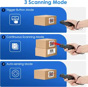 Eyoyo EY-023 Portable Mini Handheld Bluetooth 1D Wireless 2D Barcode Scanner For Logistic Warehouse Library