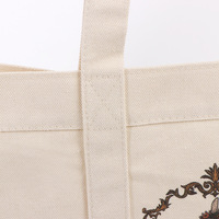 Sac fourre-tout en toile de coton biologique réutilisable à bas prix avec poche, sacs fourre-tout en toile avec logo imprimé personnalisé pour femmes