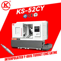 Torno de Torreta de Alta Precisión con Eje Y Interpolado KS-52CY, Máquina de Torneado CNC para Mecanizado de Metales