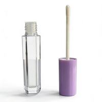 Tubes de brillant à lèvres en plastique transparent, octogonaux, ondulés ou droits, contenants pour gloss et rouge à lèvres, emballages personnalisés pour huile à lèvres avec marque privée