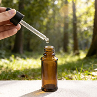 Flacon compte-gouttes en verre ambré pour cosmétiques, design élégant, 5 ml, 10 ml, 15 ml, 20 ml, 30 ml, 50 ml, 100 ml, pour huile capillaire, sérum pour le visage