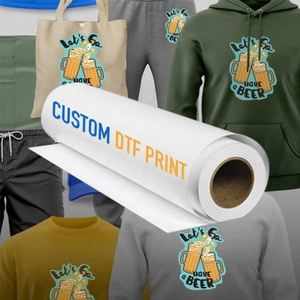 Film PET DTF OEM ODM en rouleau, transfert thermique premium, pelage à chaud/à froid, simple face, 60cmx100m, pour impression textile haute température - Product Image 1