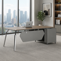 Bureau de direction moderne en bois avec structure en aluminium, poste de travail modulaire durable pour le bureau