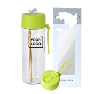 ขวดน้ำพลาสติก Tritan ขนาด 25 ออนซ์ ปลอดสาร BPA เป็นมิตรกับสิ่งแวดล้อม กันลื่น พร้อมหลอดดูดแบบพับได้ พิมพ์โลโก้ได้ตามต้องการ เหมาะสำหรับน้ำผลไม้และกาแฟ - Product Image 1