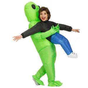 Kostum tiup untuk anak-anak dan dewasa, kostum Alien tiup anak-anak, kostum ledakan Halloween orang