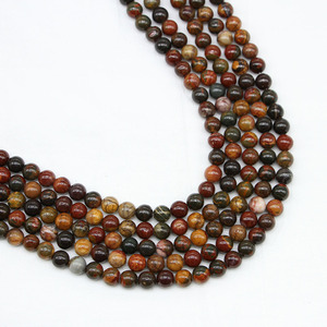 <b>Red</b> Picasso Stone Beads Round Loose Beads For <b>Bracelet</b> Making 6mm Natural Stone Jewelry Making Supplies Yiwu Origin - Product Image 4