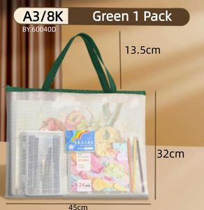 Sac de rangement portable en maille format A3 pour l'art - Pochette multifonctionnelle épaisse, imperméable et transparente - Product Image 4