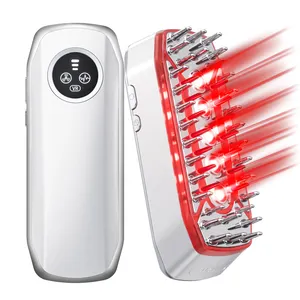 Điện Laser tăng trưởng tóc lược ánh sáng màu đỏ rung RF Microcurrent da đầu massager massage Lược