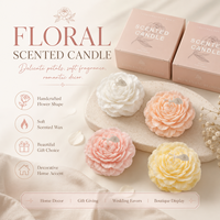 Bougie artisanale en cire de soja parfumée à la pivoine, bougie créative 3D romantique, boîte cadeau aromathérapie, décoration de la maison pour la Saint-Valentin, mariage
