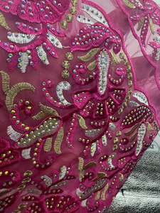 Accessoires de vêtements africains pour bricolage Broderie <span class=keywords><strong>DMC</strong></span> Fleur Organza Dentelle Décoration Polyester coloré Tissu à coudre - Product Image 6