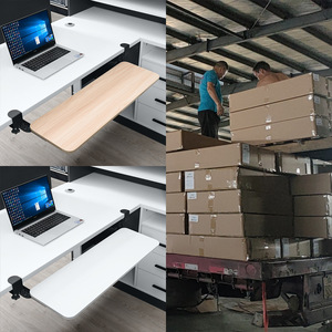 Under <b>Desk</b> Keyboard Tray Rectangle Metal Legs <b>Foldable</b> Storage Rack For Office Desktop Use - Product Image 3