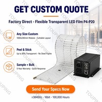 Film LED transparent ultra-fin de 3 mm, écran flexible en cristal LED, 95 % de transparence, film LED adhésif enroulable pour verre
