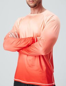 맞춤형 남성용 태양 보호 긴 소매 수영 셔츠 UPF 50 + 루즈핏 래쉬가드 낚시 빠른 건조 래쉬가드 - Product Image 3