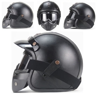 Casque de moto rétro 3/4 ouvert en ABS avec masque détachable et fermeture rapide, homologué DOT pour les détaillants