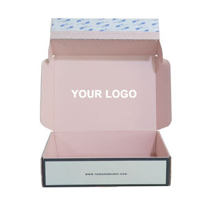 Muestras gratis de embalaje de ropa Rosa Color personalizado cerradura de cremallera Peel off cierre corrugado Mailer rígido de la caja de envío - Product Image 6