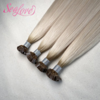 Extensions de cheveux naturels humains à pointe K, capsules plates, pointe originale, capsules de kératine, texture Kinky Straight