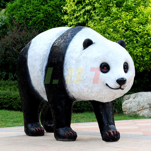 Sculpture en fibre de verre Panda pour décoration extérieure de jardin, ensemble de figurines pour pelouse - Product Image 4