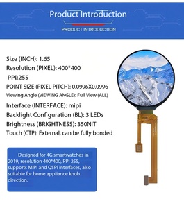 หน้าจอ IPS TFT ทรงกลมขนาด 1.65 นิ้ว ความละเอียด 400*400, อินเทอร์เฟซ QSPI พร้อมไดรเวอร์ IC ST77903 ความสว่าง 350nit สำหรับเครื่องใช้ไฟฟ้าอัจฉริยะ ปุ่มควบคุมแบบสี - Product Image 1