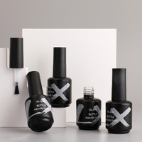 Flacon de vernis à ongles en verre personnalisé par le fournisseur, haute qualité, 5ml 10ml 15ml 20ml, noir, vide, avec impression sérigraphiée et bouchon avec pinceau