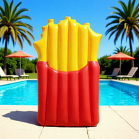 Flotteur gonflable en PVC personnalisé en forme de frites, flotteur gonflable aquatique pour adultes, lit flottant gonflable en forme de frites
