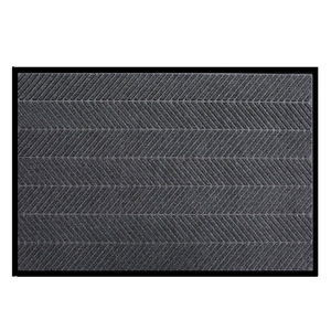 EIFFEL HOME <b>Customized</b> Tire Tread Floor Mat Gray Rectangle Anti-Slip Entrance Modern Geometric Pattern Polyester Absorbent Home - Product Image 1
