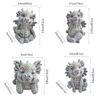 Classic Resin Cartoon Dragon 4-teiliges Set DRD22 Figuren Lesebücher für Wohn-und Wohnzimmer dekor Multi-Room-Display