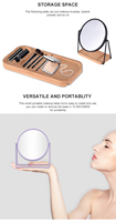 Miroir de maquillage portable détachable de 6 pouces au design moderne avec plateau en bois pour la beauté et le maquillage sur le bureau