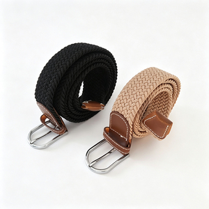 Ceintures en tissu tressé élastique personnalisées avec logo de marque pour femme, ceinture de taille et ceinture en corde avec boucle - Product Image 4