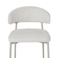 Tabouret de bar rembourré à hauteur de comptoir, chaise de bar en tissu à dossier incurvé avec structure métallique pour l'hôtellerie et l'usage commercial