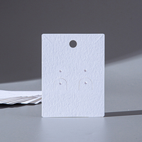 Carte de présentation personnalisée haut de gamme pour boucles d'oreilles, petite carte pour colliers, carte en carton blanc 350g pour bijoux, emballage simple