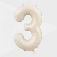 Nouvelle couleur Globos 40 pouces numéro crème Mylar feuille hélium ballons métalliques pour décorations