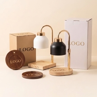 Lampe chauffe-bougie rétro en laiton de haute qualité, hauteur extensible, abat-jour cloche en métal, base en bois massif, diffuseur de parfum, minuterie, variateur d'intensité