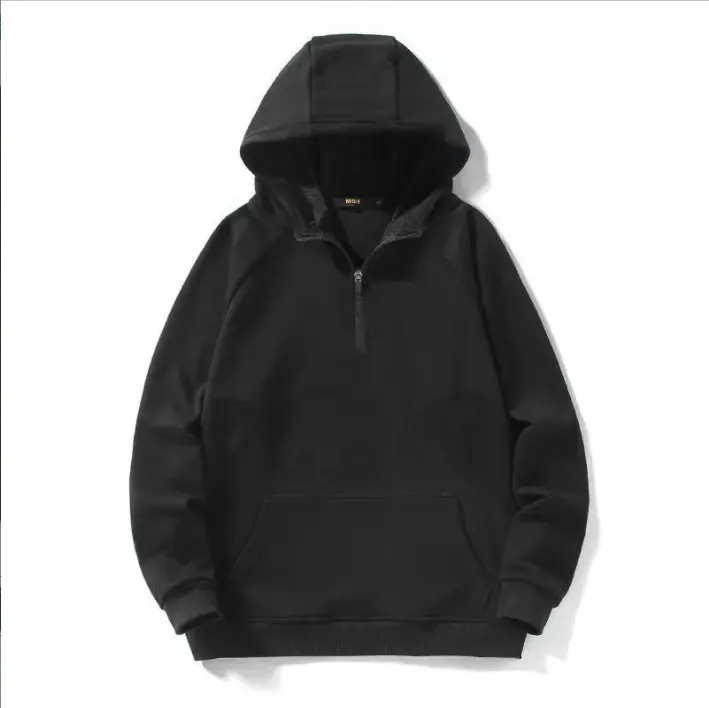Top quality half zipper sweater sports hoodie plus velvet women's hoodies & sweatshirts and plain cotton winter hoodies