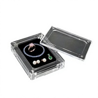 Boîte de rangement transparente en PS écologique magnétique de 2 mm d'épaisseur avec logo personnalisé pour bijoux, présentoir de pendentifs, emballage anti-poussière pour pierres brutes