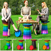Nouveau Modèle 2025 : Tabouret Pliant Robuste, Portable et Rétractable, Capacité 181 kg, Idéal pour le Camping, la Pêche et la Randonnée
