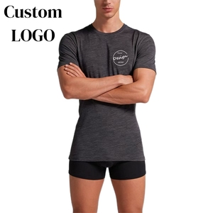 ผู้ผลิตเสื้อยืดขนแกะเมอริโนแบบสั่งทำพิเศษ ดีไซน์ใหม่ ทรงพื้นฐาน ใส่สบาย หรูหรา สำหรับผู้ชาย ออกกำลังกายและกิจกรรมกลางแจ้ง - Product Image 1