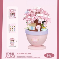 Blocs de construction Hot Cherry Blossom Cottage, 194 pièces, mini briques à monter soi-même, jouet éducatif, décoration de la maison, cadeau de noël pour enfants filles