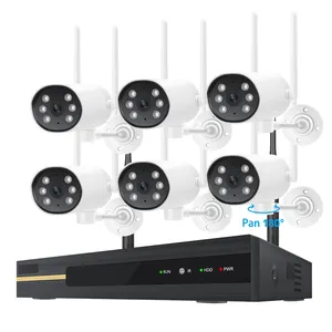 3MP Pan 180 Graden Wifi Cctv Video Surveillance Camera Systeem Twee-weg Audio Auto Tracking 3MP 8-Kanaals nvr Kit
