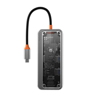 Hub USB WFYEAR USB 3.0 de 5-8 Puertos, Gigabit Ethernet, Puerto PD, Convertidor, Carga Inalámbrica de 15W 2.0, Compatible con Tarjetas SD 2.0