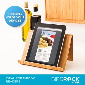 Support de tablette trépied en bambou Sofia + Sam, en bois naturel, pour liseuses électroniques, smartphones, organisateur de table de cuisine, livres portables - Product Image 5