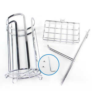 Support de rangement vertical pour <span class=keywords><strong>papier</strong></span> <span class=keywords><strong>toilette</strong></span> en fil de fer chromé avec étagère supérieure pour salle de bain - Product Image 5