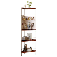 Étagère d'angle moderne en bois massif de style Bauhaus du milieu du siècle, bibliothèque d'étude, étagère de rangement d'angle pour salon, meuble de maison à plusieurs niveaux