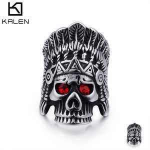 KALEN 316L Edelstahl Hip Hop Punk Ringe Schädel ring für Männer - Product Image 1