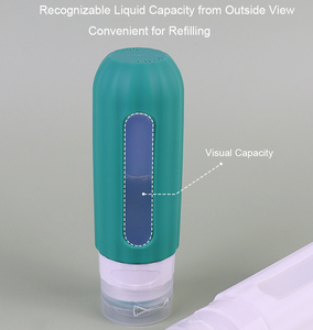 Bouteilles de voyage transparentes anti-fuite de 90 ml/3 oz, kit de bouteilles de shampooing cosmétique, ensemble de bouteilles de voyage en silicone à presser - Product Image 2
