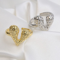 Bague en laiton plaqué or 18 carats PVD, étanche, taille ajustable, tendance, pour femme