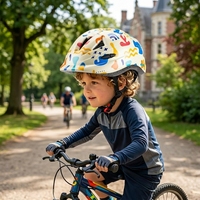 Casque de vélo pour garçons avec imprimé camouflage, multi-ventilations, réglable, léger, demi-coque, en PC et EPS, pour le cyclisme et le skateboard