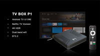 Caja de TV P1 Económica, Android 15, 2G, 4G, 2.4G, 5G, Wifi Dual, BT, Reproductor Multimedia 4K, Control Remoto por Voz, Interfaz Ethernet