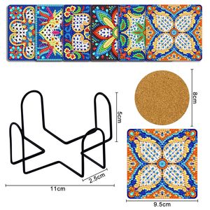 SONGWOO – strass carrés de noël, 6 paquets de mandala 5D, Kit de <span class=keywords><strong>peinture</strong></span> d'art diamant à faire soi-même, sous-verres, vente <span class=keywords><strong>en</strong></span> gros - Product Image 2