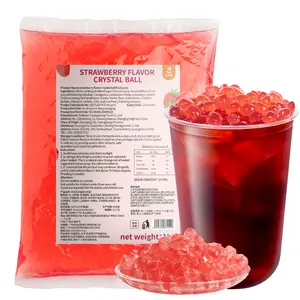 1Kg Factory Directly Wholesale Hot Selling Flavors Strawberry sakura Crystal bobo crystal jelly boba for Bubble Tea milk